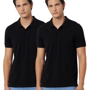 Amazon Brand - Symbol Men's Cotton Rich Solid Polo Tshirt | Collar Tshirts | Half Sleeves | Plain-Regular Fit (Available in Plus Sizes)